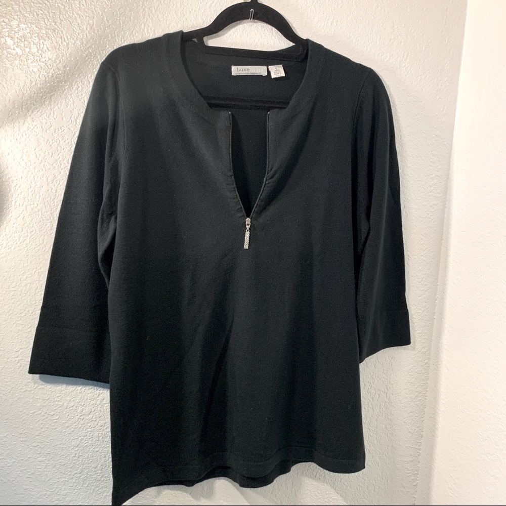 Luxe 360 3/4 Sleeve V-Neck Sweater